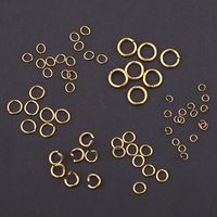 100 PCS/Package Stainless Steel 18K Gold Plated Solid Color Polished Jump Ring main image 3