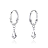 1 Paire Style Simple Traverser Dauphin Forme De Cœur Argent Sterling Boucles D'oreilles Cerceau sku image 13