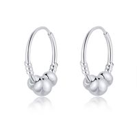 1 Paire Style Simple Traverser Dauphin Forme De Cœur Argent Sterling Boucles D'oreilles Cerceau sku image 3