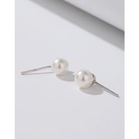 1 Pair Simple Style Geometric Solid Color Imitation Pearl Sterling Silver Ear Studs main image 5