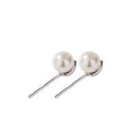 1 Pair Simple Style Geometric Solid Color Imitation Pearl Sterling Silver Ear Studs main image 4