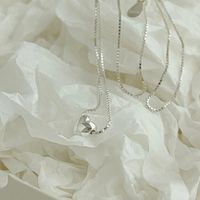 Simple Style Heart Shape Sterling Silver Pendant Necklace main image 3