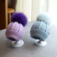 Baby Girl's Baby Boy's Cute Solid Color Pom Poms Baby Hat main image 5