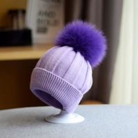 Baby Girl's Baby Boy's Cute Solid Color Pom Poms Baby Hat sku image 4
