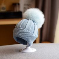Baby Girl's Baby Boy's Cute Solid Color Pom Poms Baby Hat main image 4