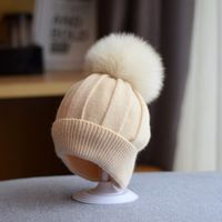 Baby Girl's Baby Boy's Cute Solid Color Pom Poms Baby Hat sku image 5