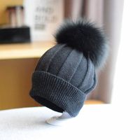 Baby Girl's Baby Boy's Cute Solid Color Pom Poms Baby Hat sku image 2