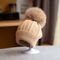 Baby Girl's Baby Boy's Cute Solid Color Pom Poms Baby Hat sku image 6