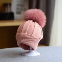 Baby Girl's Baby Boy's Cute Solid Color Pom Poms Baby Hat sku image 7