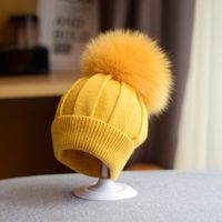 Baby Girl's Baby Boy's Cute Solid Color Pom Poms Baby Hat main image 3
