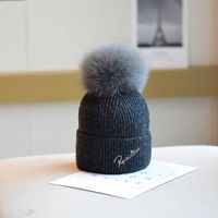 Women's Sweet Simple Style Solid Color Pom Poms Eaveless Wool Cap sku image 2