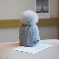 Women's Sweet Simple Style Solid Color Pom Poms Eaveless Wool Cap main image 5