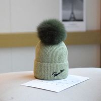 Women's Sweet Simple Style Solid Color Pom Poms Eaveless Wool Cap sku image 7