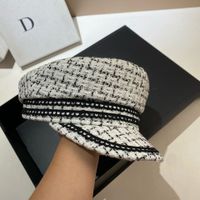 Women's Elegant Plaid Curved Eaves Military Hat main image 5