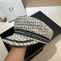 Women's Elegant Plaid Curved Eaves Military Hat main image 1