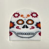 Unisex Exaggerated Funny Streetwear Flower Skull Eaveless Wool Cap sku image 2