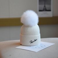 Women's Sweet Simple Style Solid Color Pom Poms Eaveless Wool Cap sku image 1