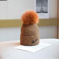 Women's Sweet Simple Style Solid Color Pom Poms Eaveless Wool Cap sku image 5