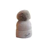 Women's Sweet Simple Style Solid Color Pom Poms Eaveless Wool Cap main image 2