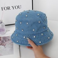 Women's Original Design Polka Dots Rhinestone Flat Eaves Bucket Hat main image 5