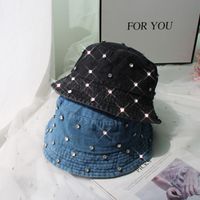 Women's Original Design Polka Dots Rhinestone Flat Eaves Bucket Hat main image 3