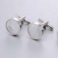 Cartoon Style Solid Color Brass Inlay Shell Men's Cufflinks main image 1