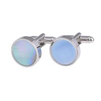 Cartoon Style Solid Color Brass Inlay Shell Men's Cufflinks main image 5