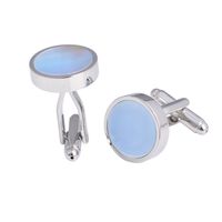 Cartoon Style Solid Color Brass Inlay Shell Men's Cufflinks main image 4