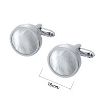 Cartoon Style Solid Color Brass Inlay Shell Men's Cufflinks main image 2