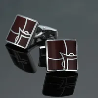 Business Geometric Copper Plating Men's Cufflinks sku image 10