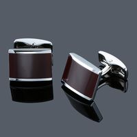 Business Geometric Copper Plating Men's Cufflinks sku image 4