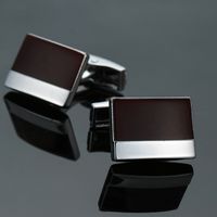 Business Geometric Copper Plating Men's Cufflinks sku image 8