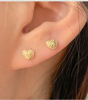 1 Pair Simple Style Heart Shape Plating Sterling Silver Ear Studs sku image 4