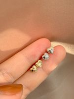 1 Pair Simple Style Heart Shape Plating Sterling Silver Ear Studs main image 3