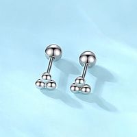 1 Pair Simple Style Geometric Plating Sterling Silver Ear Studs main image 3