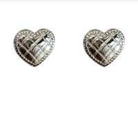1 Pair Simple Style Heart Shape Plating Sterling Silver Ear Studs sku image 3