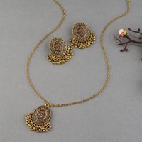 Retro Oval Alloy Plating Women's Earrings Necklace main image 4