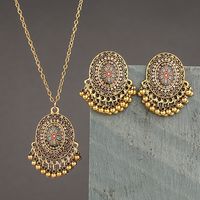 Retro Oval Alloy Plating Women's Earrings Necklace main image 1