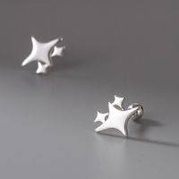 1 Paar Einfacher Stil Stern Überzug Sterling Silber Ohrstecker main image 1