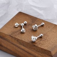 1 Pair Simple Style Geometric Plating Sterling Silver Ear Studs main image 1