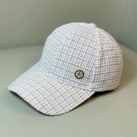 Unisex Korean Style Plaid Curved Eaves Baseball Cap sku image 3