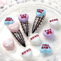 Sweet Simple Style Letter Heart Shape Resin Nail Decoration Accessories 1 Piece main image 1