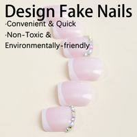 French Style Simple Style Color Block Plastic Nail Patches 1 Set main image 5