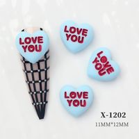 Sweet Simple Style Letter Heart Shape Resin Nail Decoration Accessories 1 Piece sku image 2