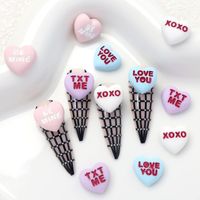 Sweet Simple Style Letter Heart Shape Resin Nail Decoration Accessories 1 Piece main image 3