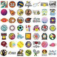 50 Stickers De Cahier De Valise De Décoration Personnalisée De Collection De Sports De Boule main image 4