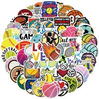 50 Stickers De Cahier De Valise De Décoration Personnalisée De Collection De Sports De Boule main image 3