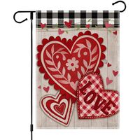 La Saint-valentin Mignon Pastorale Lettre Forme De Cœur Lin Drapeau sku image 4