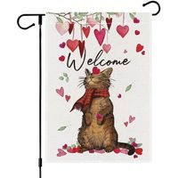 La Saint-valentin Mignon Pastorale Lettre Forme De Cœur Lin Drapeau sku image 17