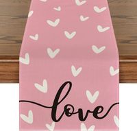 Valentine's Day Casual Vacation Letter Linen Tablecloth sku image 3